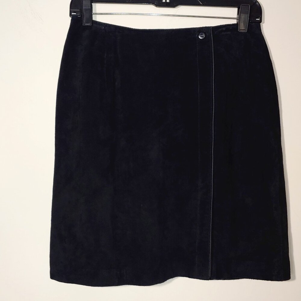 Vintage Marsh Landing Suede Pencil Mini Skirt Size 8 Black